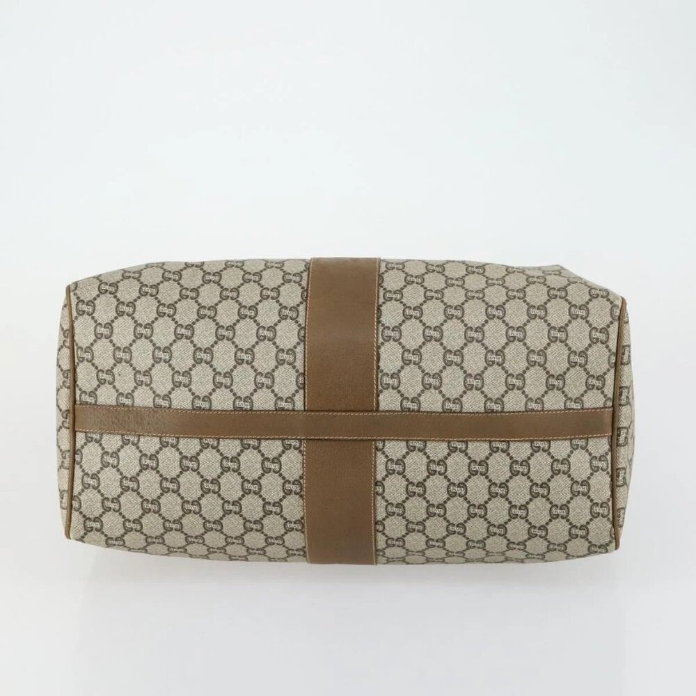 GUCCI GG Plus Supreme Boston Bag PVC Beige Gold Auth 151625 - Picture 5 of 16